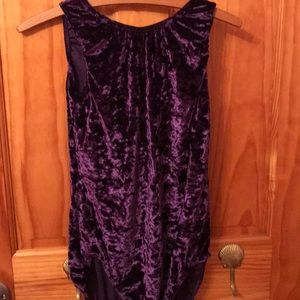 Purple velvet gymnastics leotard